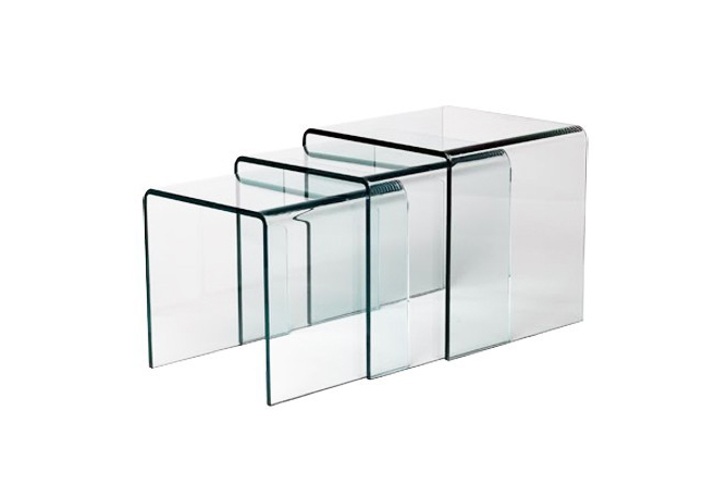 Gigogne: Table basse design en verre 12 mm