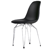 Chaise design VESTA en cuir noir – SoDezign