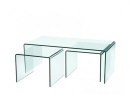 Tertio: Lot de 3 tables encastrables en verre 12mm - SoDezign