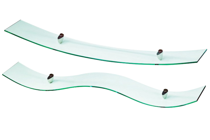 Curve et Wave: deux étagères design en verre 12mm - SoDezign