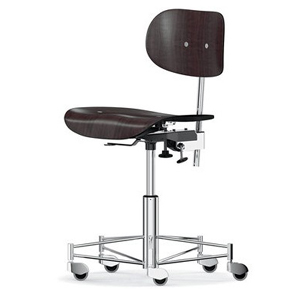 Chaise de Bureau à Roulette SBG197 R - Design Egon Eiermann - Wilde + Spieth