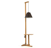 Lampadaire Table Basse Hoover en Chêne - 198 cm - Woodman