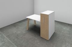 Bureau avec pieds revêtus et classeur vertical COUNTRY - 140 à 240 cm - Design Perin & Fernandes - Bralco