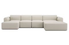 Canapé avec méridienne 4 places Rund - 360 à 406 cm - Design Per Weiss - Tenksom