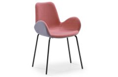 Chaise avec accoudoirs 4 pieds en bois ou en acier conique Dalia - Design Beatriz Semper - Midj
