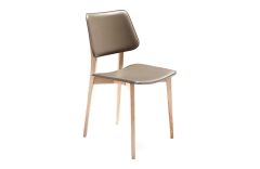 Chaise en bois et en cuir Joe S L CU - Design Midj