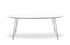 Table fixe DK10 - Design Ditlev Karsten - Andersen - Blanc et chromé