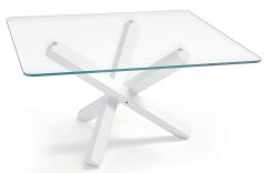 Table de repas carrée en verre Aikido - 140 cm - Design Studio Sovet