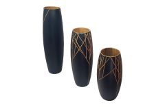 Vases avec rayures branches d'arbre Ravaka - lot de 3 - Malagasy collection - Design by Caruso Création