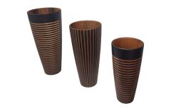 Vases avec rayures mixtes Camelia - lot de 3 - Malagasy collection - Design by Caruso Création