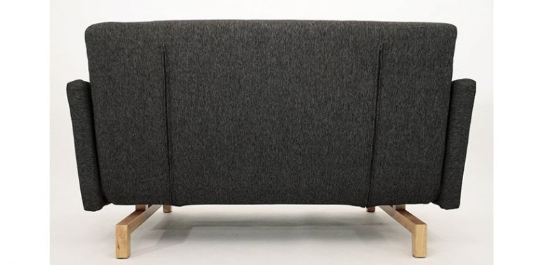 Canapé Convertible Design Stockholm Noir / Gris anthracite 135 cm - Piétement Bois