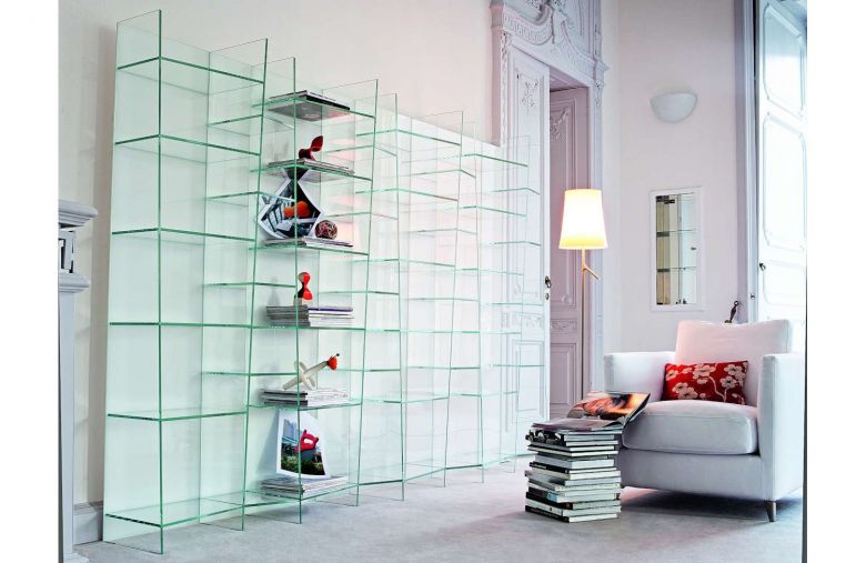 Etagere bibliotheque en verre Delphi - 96 à 190 cm - Design Studio Sovet