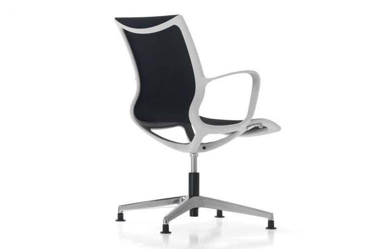 Chaise de bureau ZERO - Patin fixe / Noir / Inclass