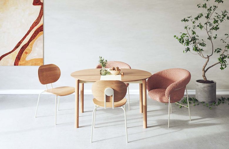 Table de repas extensible ronde en bois de chene Juno  - Design by Made Studio - Ondarreta