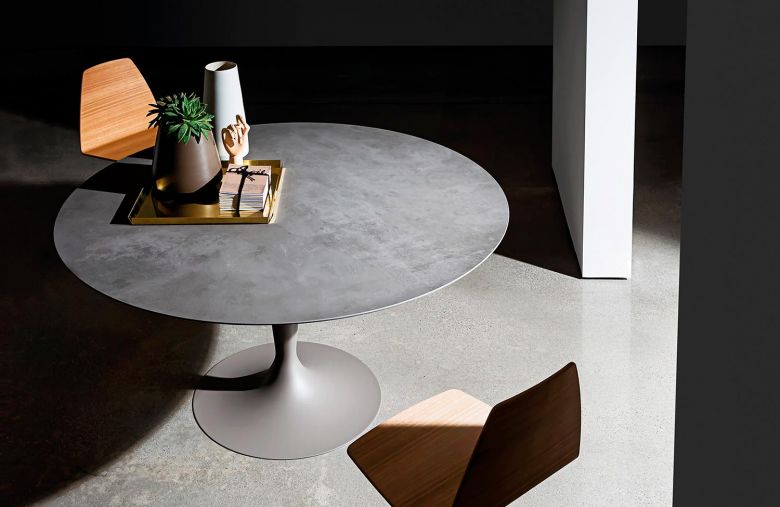 Table de repas en céramique extensible ronde design